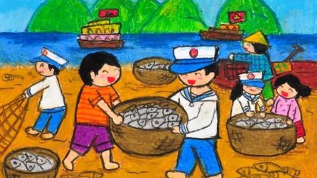 Top 40+ bức tranh vẽ về biển đảo Việt Nam đẹp nhất